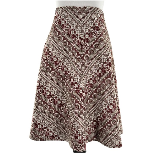 Vintage womens handmade fits as a size XS maroon tan midi 70s - Picture 7 of 7